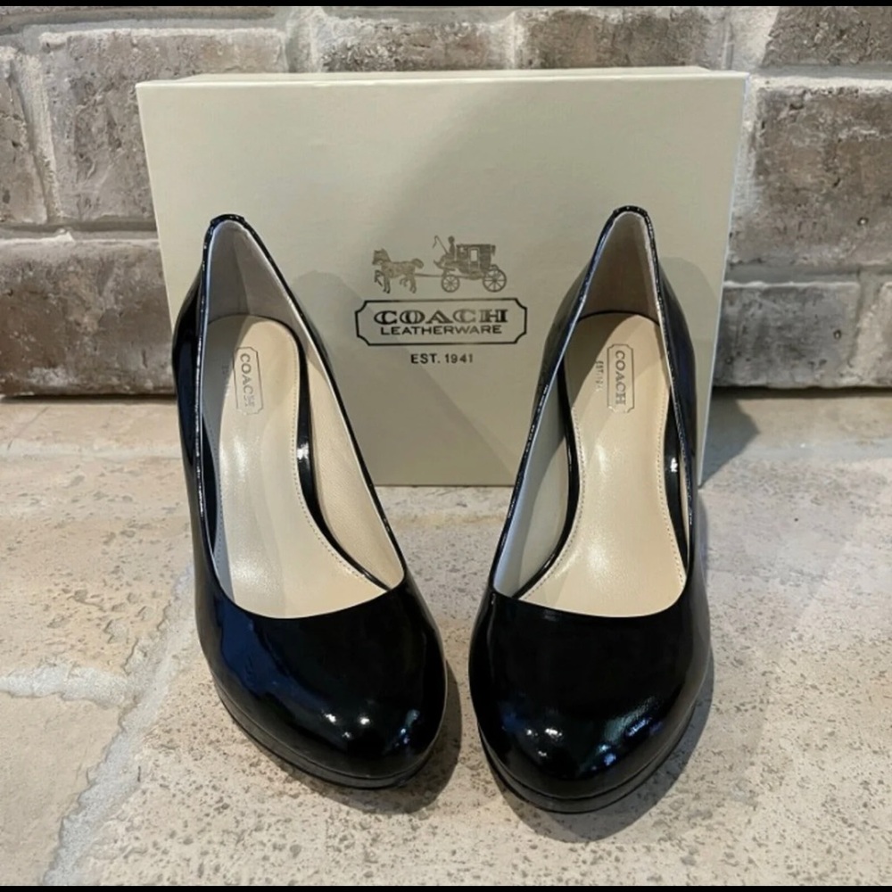 Coach Kay Pump Stiletto Heels Shoes Black With Original Box Sz 7 B.